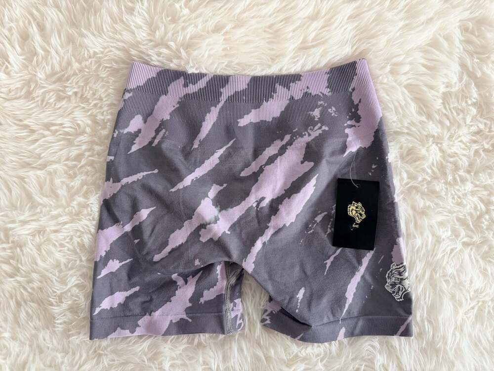 SHE Loyalty Seamless Everson Training Shorts Orchid Native Camo Size M